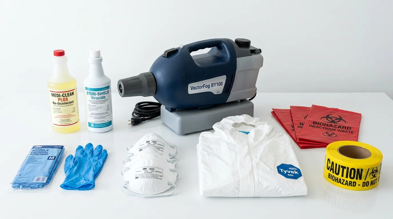 Professional biohazard remediation crew working in South Amboy