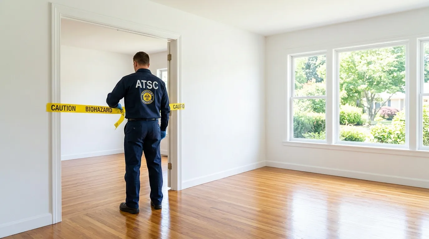 Certified biohazard cleanup crew performing Decomposition Cleanup in South Amboy